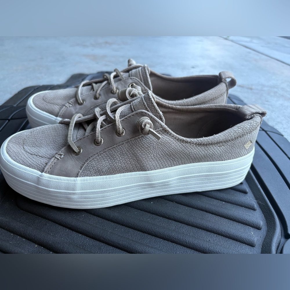 Sperry Tan Sneakers with White Soles